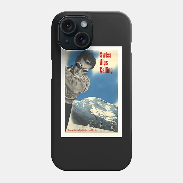 Swiss Alps Calling, Ski Poster Phone Case by BokeeLee