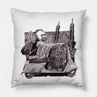 Biker on roads! Pillow