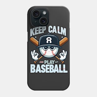 funny ball baseball keep calm and play baseball Phone Case