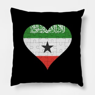 Somalilander Jigsaw Puzzle Heart Design - Gift for Somalilander With Somaliland Roots Pillow