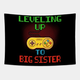 Promoted To Big Sister T-Shirt Unlocked Gamer Leveling Up Tapestry