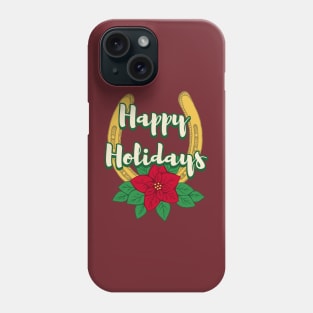 Happy Holidays - Christmas Poinsettia Horseshoe Phone Case