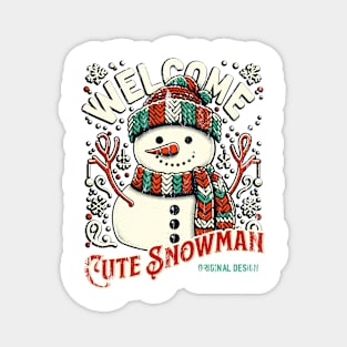 Print Design Christmas of Snowman Magnet