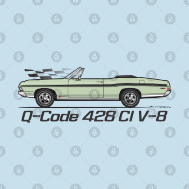 Discover Q-Code 428-Sea Foam Green - 68 Galaxie Convertible - T-Shirt