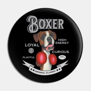 Boxer wearing boxing gloves Pin