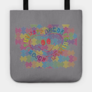 ABC Colorful Smile face Puzzle Tote