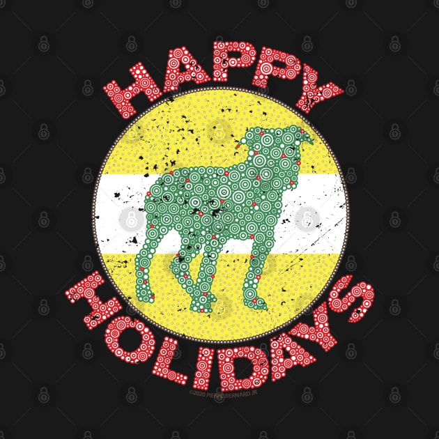 Happy Holidays Pitbull Circle Design by pbdotman