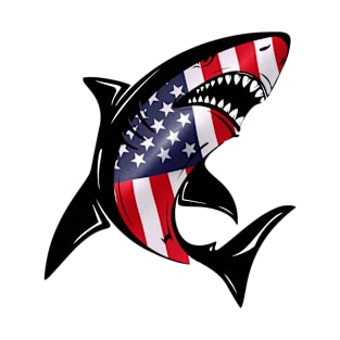 American Flag Shark T-Shirt