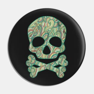 Skull and Bones Halloween Art Pin