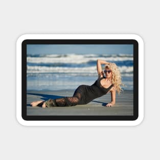 Beautiful woman on the beach Magnet