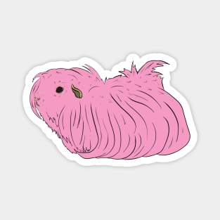 Pink Long Hair Guinea Pig Magnet