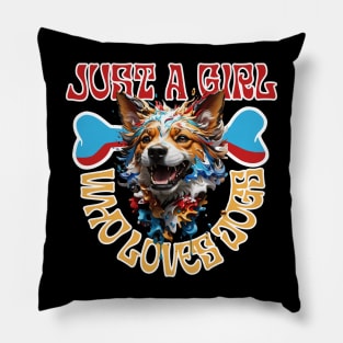 Just a Girl Who Loves Dogs Funny Dog Lovers Pillow