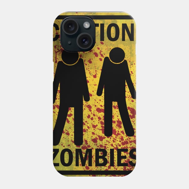 Caution Zombies Phone Case by VazFelipe