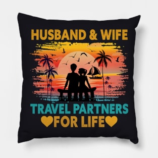 Husband And Wife Travel Partners For Life - Beach Traveling Pillow