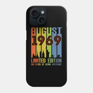 August 1969 55 Years Of Being Awesome Limited Edition Phone Case