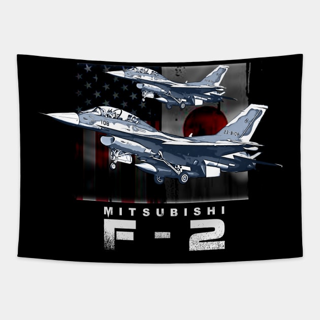Mitsubishi F-2 Fighter jet Tapestry by aeroloversclothing