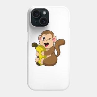 Funny Monkey with Banana Phone Case