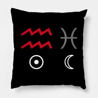 Aquarius Sun Pisces Moon Zodiac Sign Pillow