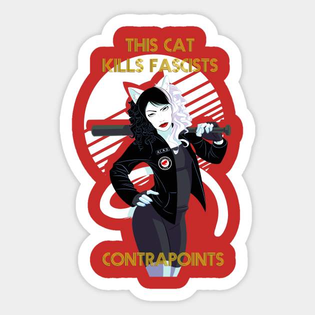 This Cat Kills Fascists Contrapoints Aufkleber Teepublic De