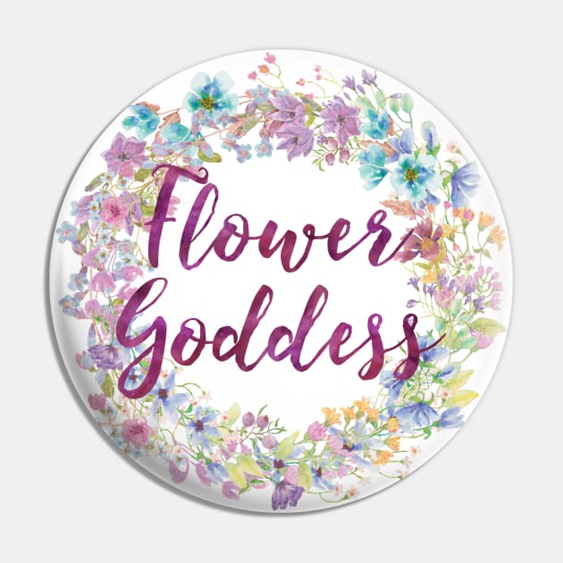 Flower Goddess | Floral Wreath | Watercolor Pin by ABcreative