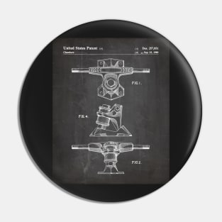 Skateboard Patent - Skater Retro Skating Art - Black Chalkboard Pin