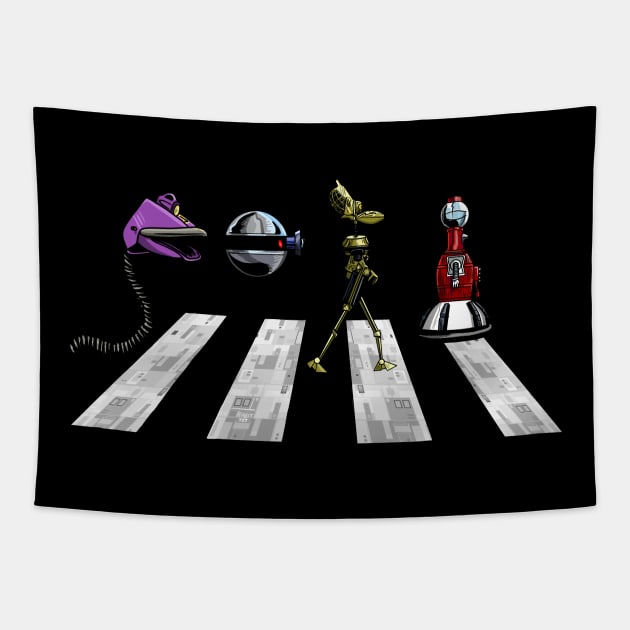 Robot Road Call Tapestry by blakely737