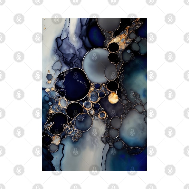 Magnified Blue  - Abstract Alcohol Ink Resin Art by inkvestor