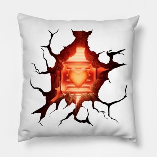 Burning Heart  Anamorphic Illusion Pillow