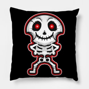 Cute Kawaii Chibi Skeleton Halloween Pillow