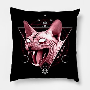 satanic sphynx Pillow