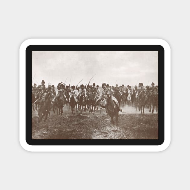 Russian Cossacks charge, WW 1, 1914 Magnet by artfromthepast