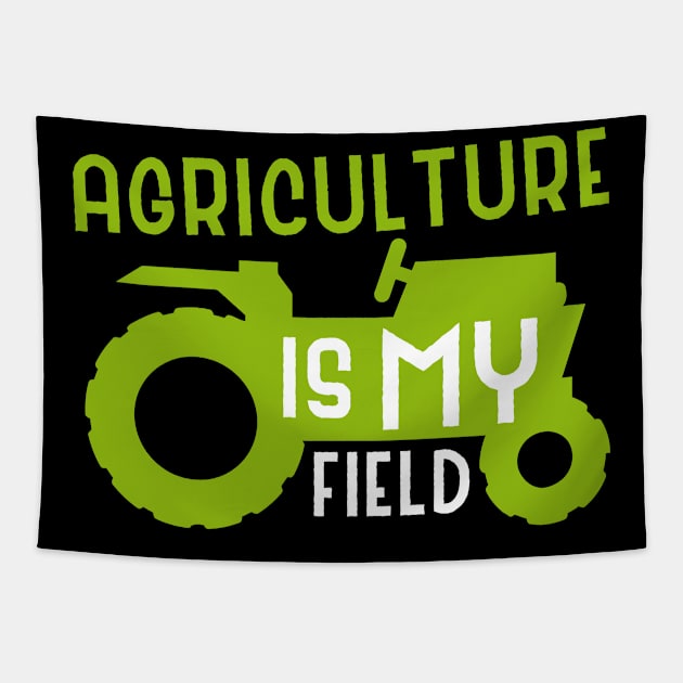 Agriculture Economics is my Field, funny Tractor Tapestry by schmomsen