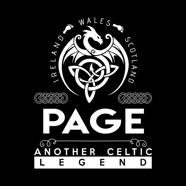 Page Name T Shirt - Another Celtic Legend Page Dragon Gift Item by harpermargy8920