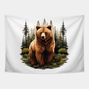 Brown Bear Forest Tapestry