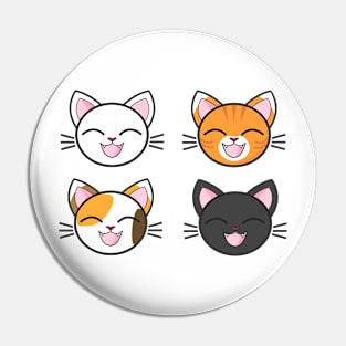 Smiling Cats Kawaii Cartoons Pin