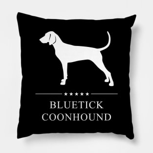 Bluetick Coonhound Dog White Silhouette Pillow