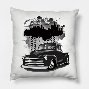 1948 Black Chevy Pickup Truck Detroit Iron Pillow