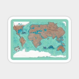 Sea Monsters Map Magnet