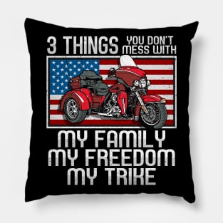 Motorcycle Trike American Biker Rules Pillow