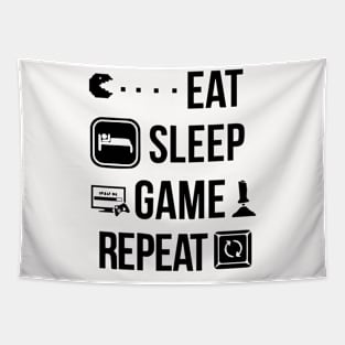 Eat Sleep Game Repeat Gamer Design Tapestry