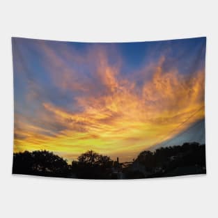 Golden Sunset Sky Scenery Tapestry