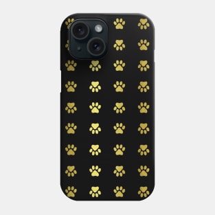 GOLD  Paw Print Pattern Phone Case