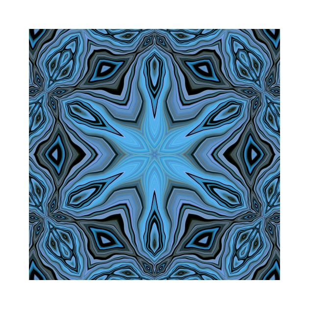 colourful shades of turquoise blue floral fantasy in square format by mister-john