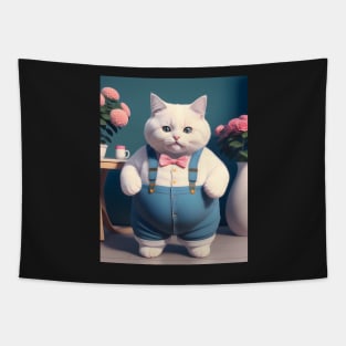 Chubby cat - Modern digital art Tapestry