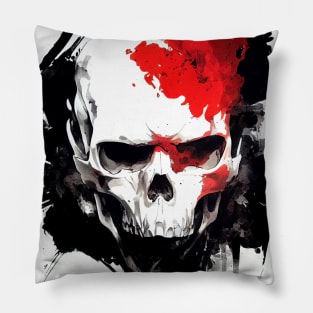 Skull Wild Nature Free Spirit Art Brush Painting Pillow