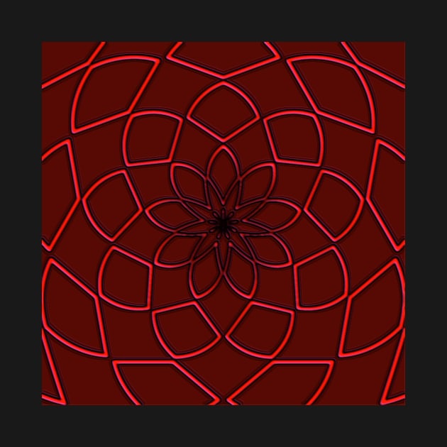 Geometric Flower in Red Metallic by ArtistsQuest