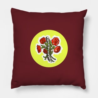 Devoted Lovers Give Iron Bouquets Pillow