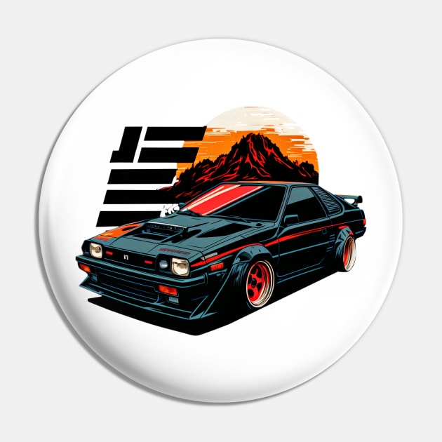 80s Japan Retro Drift Car Pin by lightsonfire