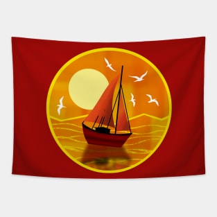 Red Boat Tapestry