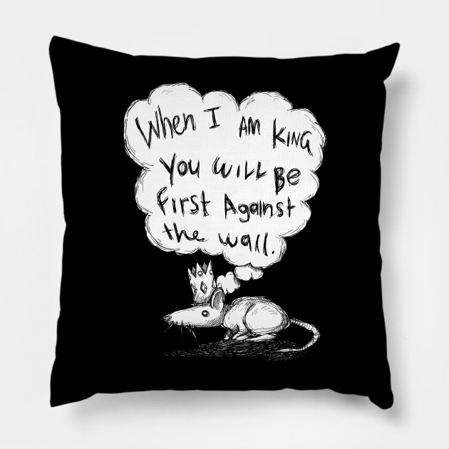 Paranoid Android  - Radiohead Illustrated lyrics. Pillow by bangart